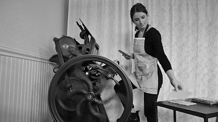 antique letterpress printing machine for wedding invitations